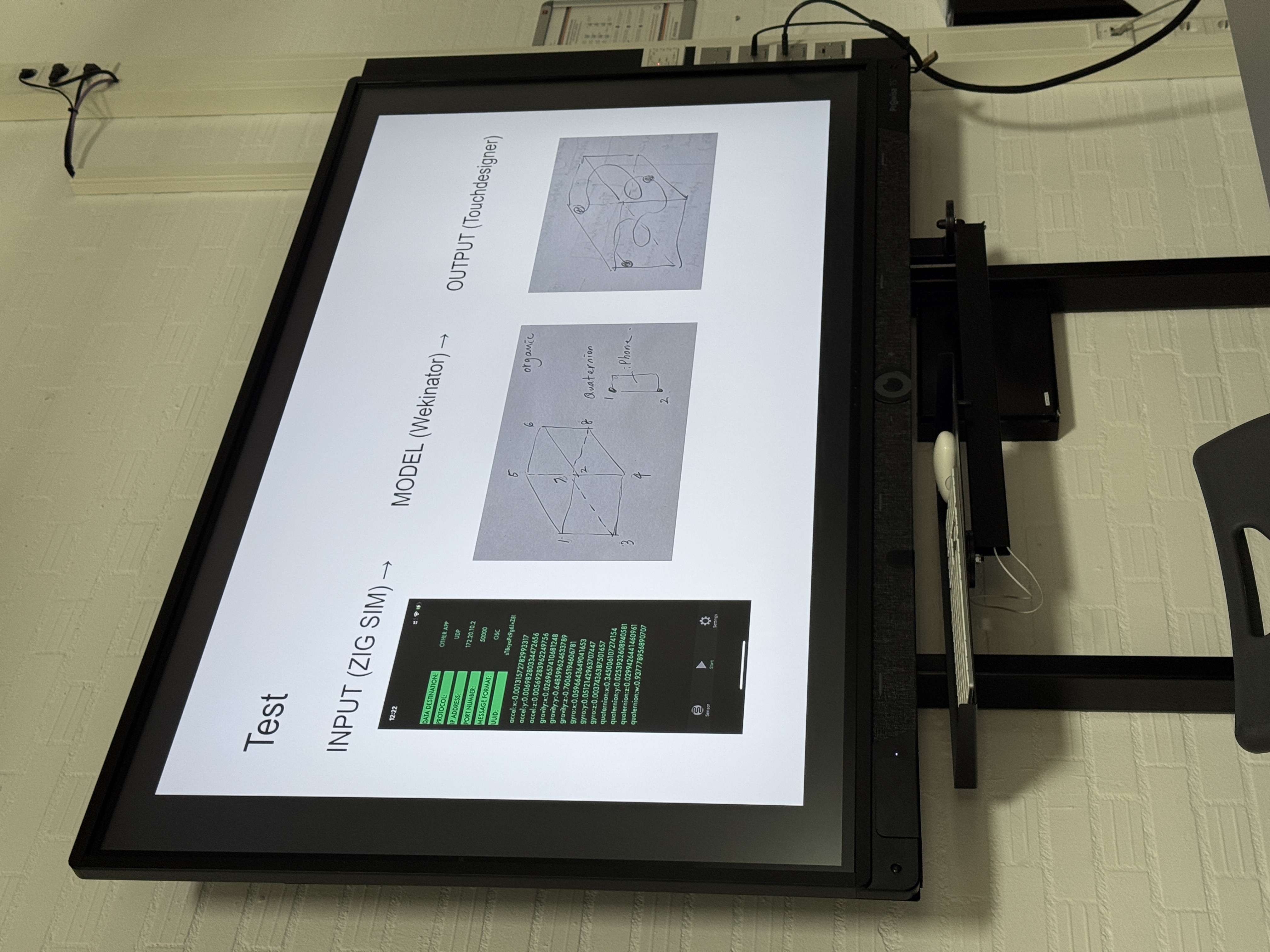 Student presentation on screen